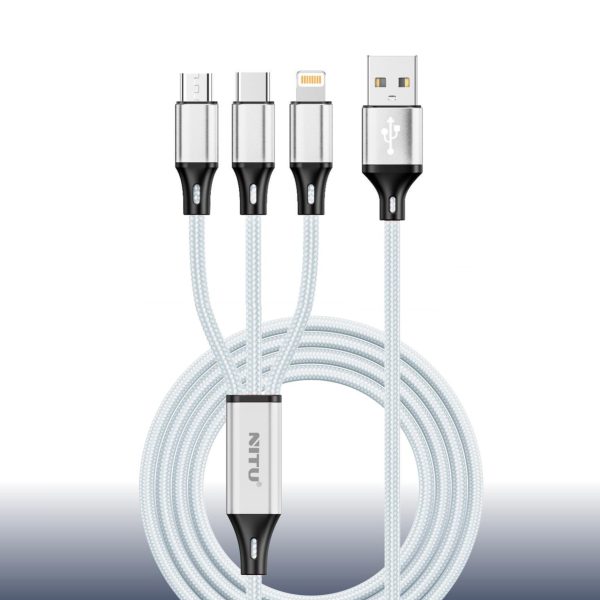 NITU NC401 3-in-1 2000mm Braided Multi-Function Charging Cable