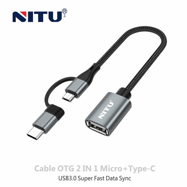 NITU NN39 2-in-1 Micro+Type-C USB Cable OTG Adapter