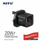 NITU NTC219 20W Dual‑Port PD+QC3.0 Travel Power Adapter