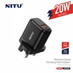 NITU NTC225 20W Dual‑Port PD+QC3.0 Wall Charger